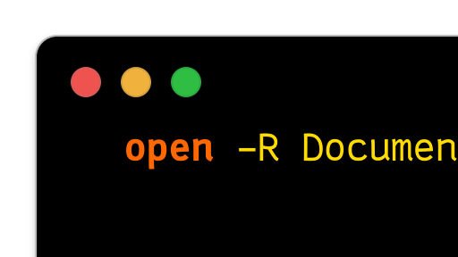 An illustration of the macOS’ open command